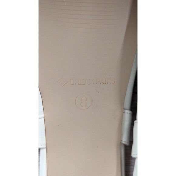 Dream Pairs Neina Womens Size 8 White Ankle Strap Chunky Block Slingback Heels - Picture 9 of 11